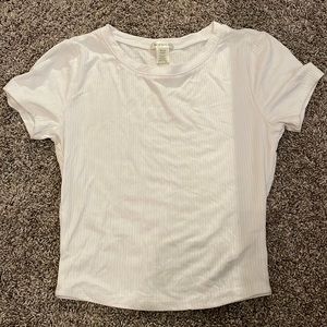 Plain White Cropped Shirt